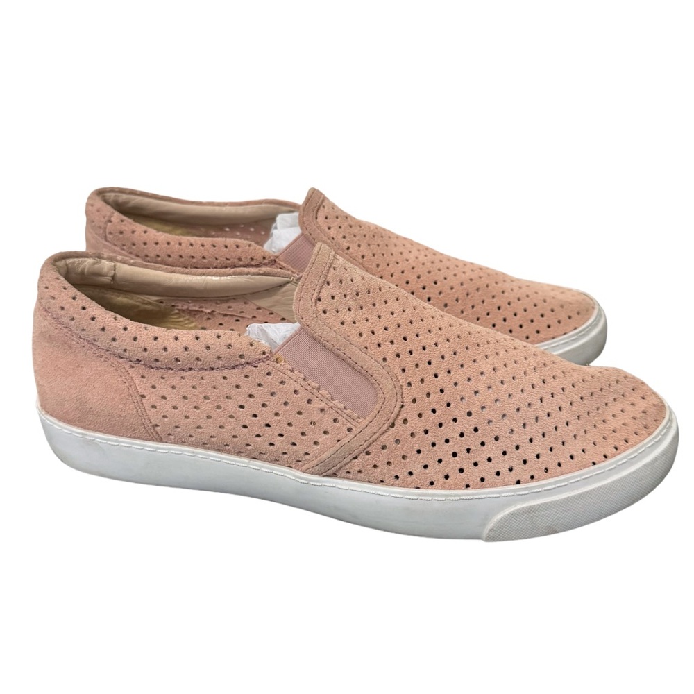 Clarks Somerset Blush Pink Perforated Leather Comfort Shoe‎ Slip On Trainer 7.5